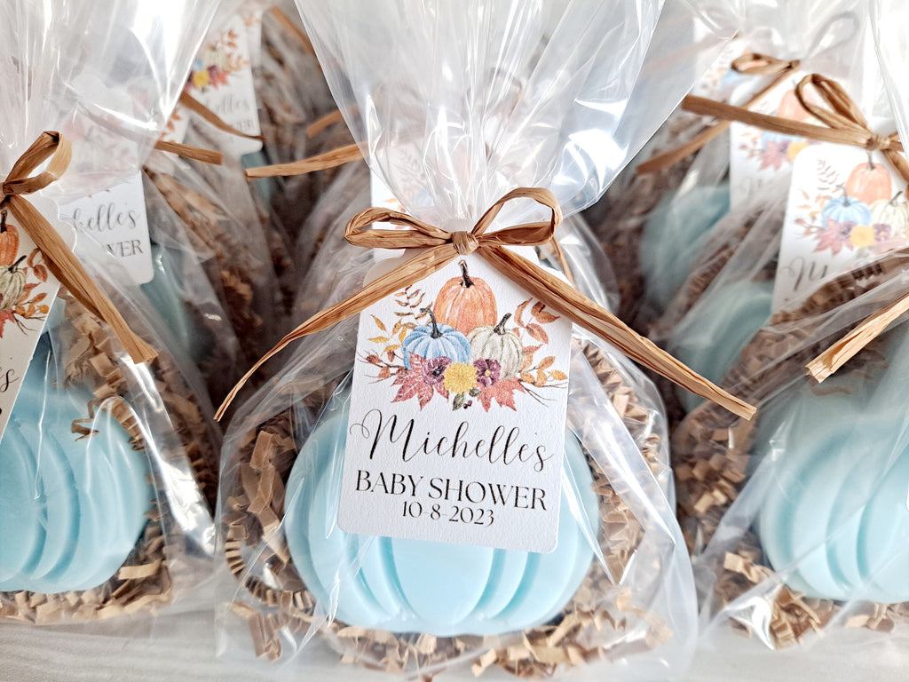 Rustic Pumpkin Soap Favors for Bridal Showers, Weddings, Baby Showers Set of 12 - The Lovely Gift Co