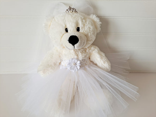 Tutu Teddy Bear, Off-White Small 10inch Bear - The Lovely Gift Co