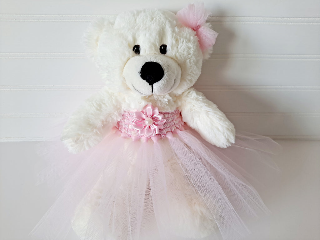 Tutu Teddy Bear, Off-White Small 10inch Bear - The Lovely Gift Co
