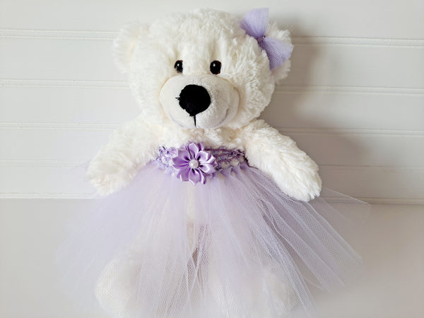 Tutu Teddy Bear, Off-White Small 10inch Bear - The Lovely Gift Co