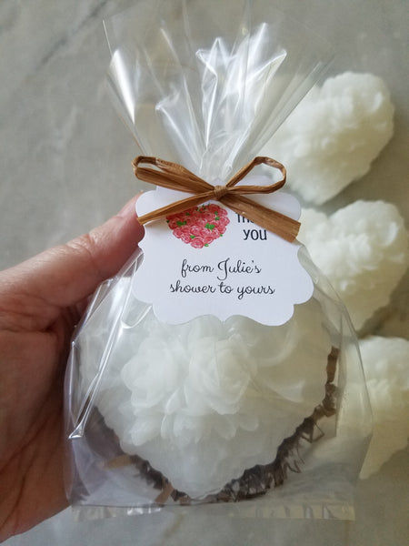 Rose Heart Soap Party Favors for Bridal Showers Weddings Set of 12 - The Lovely Gift Co