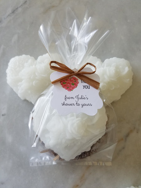 Rose Heart Soap Party Favors for Bridal Showers Weddings Set of 12 - The Lovely Gift Co
