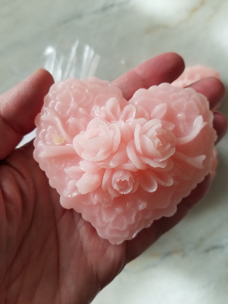 Rose Heart Soap Party Favors for Bridal Showers Weddings Set of 12 - The Lovely Gift Co