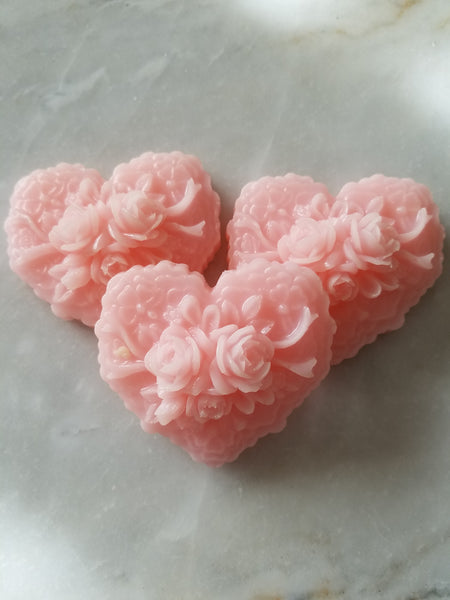 Rose Heart Soap Party Favors for Bridal Showers Weddings Set of 12 - The Lovely Gift Co