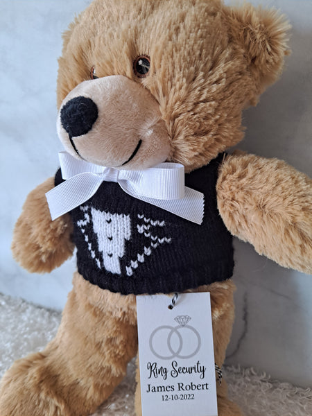Tuxedo Teddy Bear, Light Brown Small 10inch Bear - The Lovely Gift Co