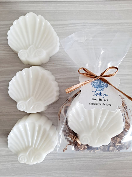 Clam Shell Soap Beach Nautical Wedding Shower Favors Set of 12 - The Lovely Gift Co