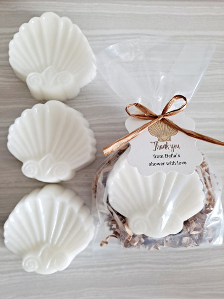Clam Shell Soap Beach Nautical Wedding Shower Favors Set of 12 - The Lovely Gift Co