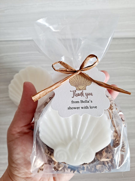 Clam Shell Soap Beach Nautical Wedding Shower Favors Set of 12 - The Lovely Gift Co