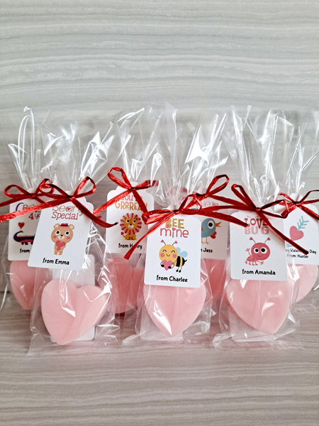 Kids Heart Soap Valentine's Day School Class Party Favors, Set of 12 - The Lovely Gift Co