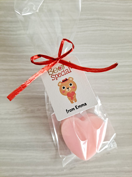 Kids Heart Soap Valentine's Day School Class Party Favors, Set of 12 - The Lovely Gift Co