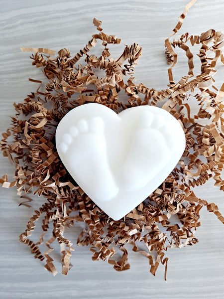 Baby Shower Heart Foot Print Soap Favors Set of 12 - The Lovely Gift Co