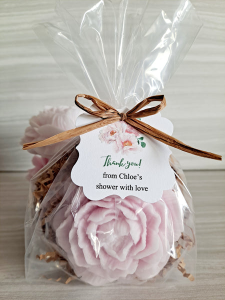 Peony Soap Wedding and Shower Favors Set of 12 - The Lovely Gift Co