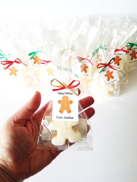 Gingerbread Man Holiday Gift Soap, Set of 12 - The Lovely Gift Co