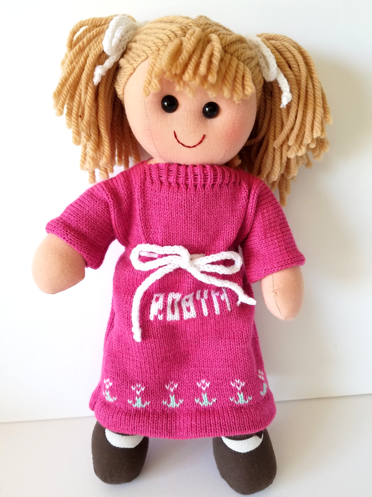 Kids Personalized Light Brown Hair Rag Doll - The Lovely Gift Co